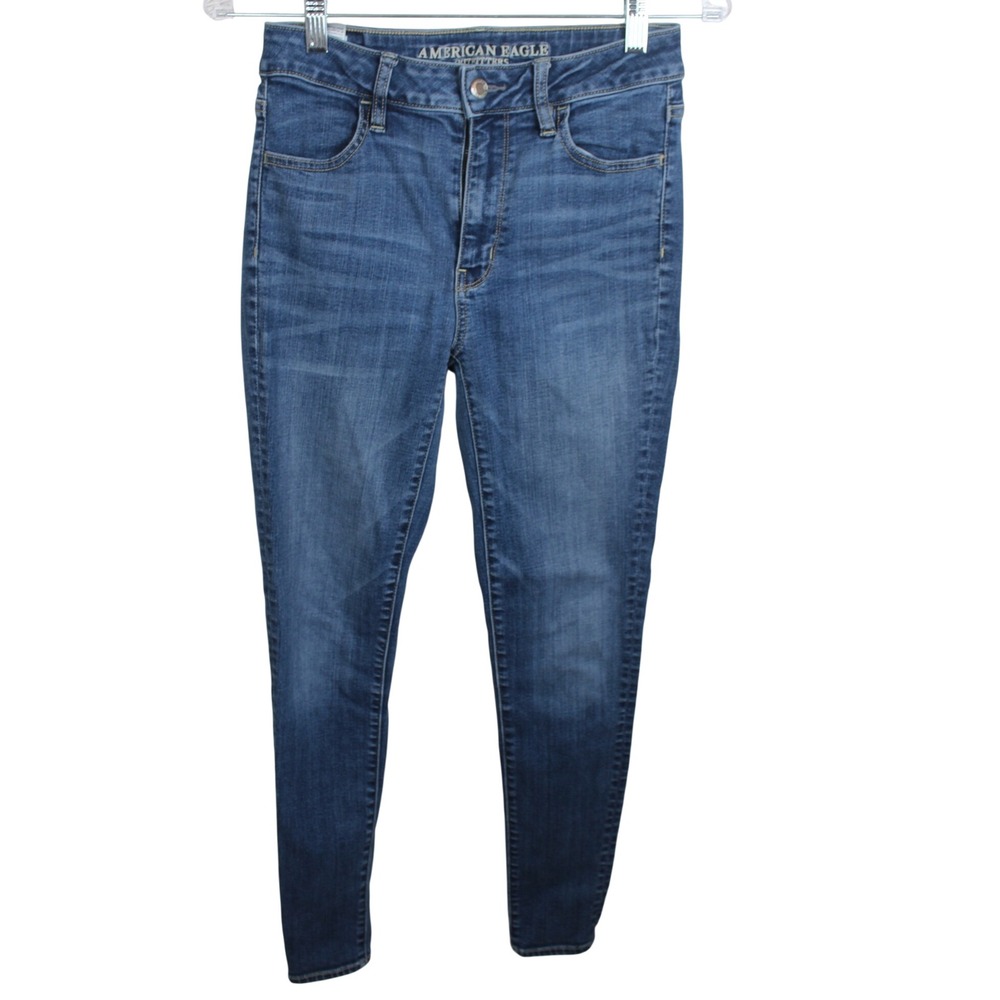 American Eagle Super Hi-Rise Jegging Blue Medium Wash SuperStretch Jeans Size 2R